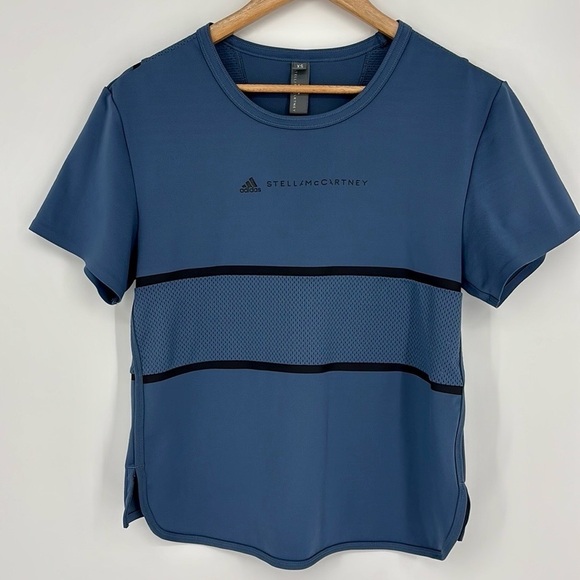Adidas By Stella McCartney Run Loose Tee Women’s Size XS Blue Gray & Black EUC! - Picture 2 of 7